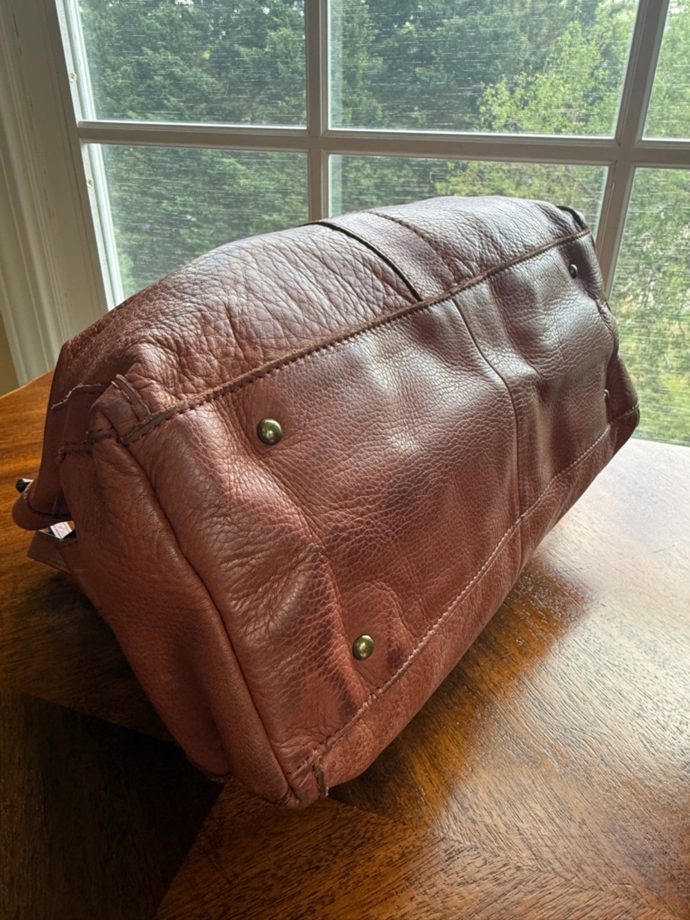 American Leather Company Triple Entry Leather Satchel - Picture 7 of 16